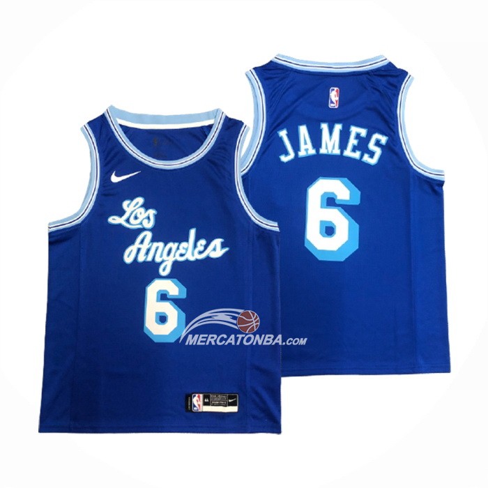 Maglia Los Angeles Lakers LeBron James NO 6 Hardwood Classic 2021-22 blu